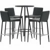 Offres 🧨 Hommoo Ensemble De Bar 5 Pcs Similicuir Gris HDV21891 👍 -Table haute Boutique 25086527 1