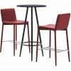 Sortie ❤️ Hommoo Ensemble De Bar 3 Pcs Similicuir Rouge Bordeaux HDV21894 🔔