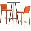 Meilleur prix 👏 Hommoo Ensemble De Bar 3 Pcs Similicuir Orange HDV21898 🎁