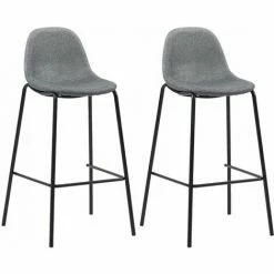 Remise 🔥 Hommoo Ensemble De Bar 3 Pcs Tissu Gris Clair HDV21904 🔔 -Table haute Boutique 25086578 5