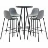 Budget 🔔 Hommoo Ensemble De Bar 5 Pcs Tissu Gris Clair HDV21905 ✨ -Table haute Boutique 25086583 1