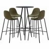 Meilleure vente 😍 Hommoo Ensemble De Bar 5 Pcs Tissu Marron HDV21909 ✔️ -Table haute Boutique 25086606 1