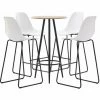 Top 10 ❤️ Hommoo Ensemble De Bar 5 Pcs Plastique Blanc HDV21963 🎁 -Table haute Boutique 25086899 1