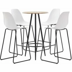 Top 10 ❤️ Hommoo Ensemble De Bar 5 Pcs Plastique Blanc HDV21963 🎁