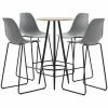 De gros 🔥 Hommoo Ensemble De Bar 5 Pcs Plastique Gris HDV21967 🎉