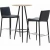 De gros 🎁 Hommoo Ensemble De Bar 3 Pcs Similicuir Noir HDV21976 🛒 -Table haute Boutique 25086958 1