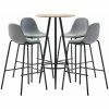 Meilleure affaire ⭐ Hommoo Ensemble De Bar 5 Pcs Tissu Gris Clair HDV21996 🔥 -Table haute Boutique 25087137 1