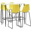 Remise ✨ Hommoo Ensemble De Bar 5 Pcs Plastique Jaune HDV22034 🧨 -Table haute Boutique 25087404 1