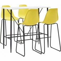 Remise ✨ Hommoo Ensemble De Bar 5 Pcs Plastique Jaune HDV22034 🧨
