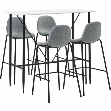 Sortie 🎁 Hommoo Ensemble De Bar 5 Pcs Tissu Gris Clair HDV22046 🔔 3 Sortie 🎁 Hommoo Ensemble De Bar 5 Pcs Tissu Gris Clair HDV22046 🔔