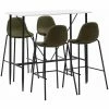 Meilleure affaire 🔔 Hommoo Ensemble De Bar 5 Pcs Tissu Marron HDV22048 🧨 -Table haute Boutique 25087508 1
