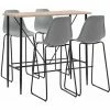 Meilleure vente ✔️ Hommoo Ensemble De Bar 5 Pcs Plastique Gris HDV22054 🔥 -Table haute Boutique 25087531 1
