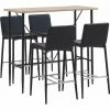 Remise 😍 Hommoo Ensemble De Bar 5 Pcs Similicuir Noir HDV22059 🛒 -Table haute Boutique 25087539 1