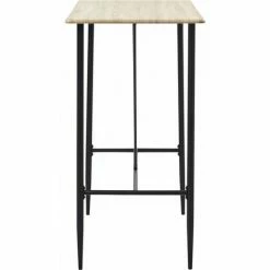 Remise 😍 Hommoo Ensemble De Bar 5 Pcs Similicuir Noir HDV22059 🛒 -Table haute Boutique 25087539 4