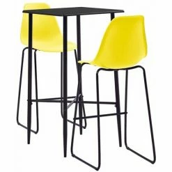 Remise 🔥 Hommoo Ensemble De Bar 3 Pcs Plastique Jaune HDV22082 🌟