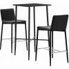 Bon marché 😉 Hommoo Ensemble De Bar 3 Pcs Similicuir Noir HDV22086 🎉 -Table haute Boutique 25087578 1