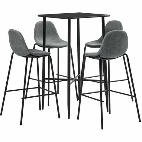 De gros 🎉 Hommoo Ensemble De Bar 5 Pcs Tissu Gris Clair HDV22107 🤩 3 De gros 🎉 Hommoo Ensemble De Bar 5 Pcs Tissu Gris Clair HDV22107 🤩