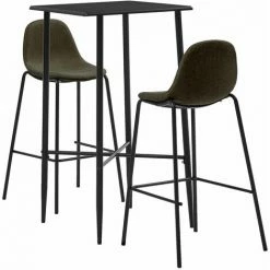 Coupon 🎉 Hommoo Ensemble De Bar 3 Pcs Tissu Marron HDV22112 ✔️