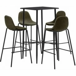 Meilleure vente ⌛ Hommoo Ensemble De Bar 5 Pcs Tissu Marron HDV22113 😉