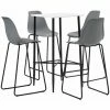 Remise 🎁 Hommoo Ensemble De Bar 5 Pcs Plastique Gris HDV22128 🔥 -Table haute Boutique 25087676 1