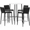 Le moins cher 🌟 Hommoo Ensemble De Bar 5 Pcs Similicuir Noir HDV22138 🧨 -Table haute Boutique 25087694 1