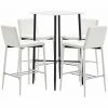 Acheter 🥰 Hommoo Ensemble De Bar 5 Pcs Similicuir Blanc HDV22140 🎉 -Table haute Boutique 25087698 1