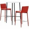 Nouveau ✔️ Hommoo Ensemble De Bar 3 Pcs Similicuir Rouge HDV22145 😉 -Table haute Boutique 25087713 1