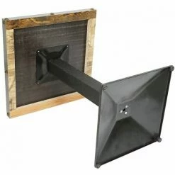 Meilleur prix 👏 OOBEST Table 60x60 Carrée Avec Pied Central Pour Bar Bistrots | Marron Verni En Noir 🎉 -Table haute Boutique 25087819 4