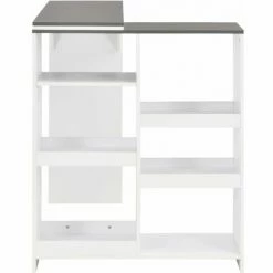 Budget 🔥 Hommoo Table De Bar Avec Tablette Amovible Blanc 138 X 40 X 120 Cm HDV22377 👍 11 Budget 🔥 Hommoo Table De Bar Avec Tablette Amovible Blanc 138 X 40 X 120 Cm HDV22377 👍 -Table haute Boutique 25087952 5