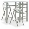 Offres 😀 Hommoo Ensemble De Bar Avec Etageres 3 Pcs Bois Et Acier Blanc HDV24937 🎁 -Table haute Boutique 25137491 1