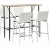 Tout neuf 😍 Hommoo Ensemble De Bar 5 Pcs Similicuir Blanc HDV33094 ✔️ -Table haute Boutique 25242771 1