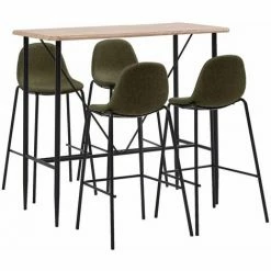 Promo 👍 Hommoo Ensemble De Bar 5 Pcs Tissu Marron HDV33096 👍