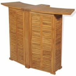 Coupon 🔔 Hommoo Table Pliable De Bar 155x53x105 Cm Bois De Teck Solide HDV28042 💯 -Table haute Boutique 25320609 4
