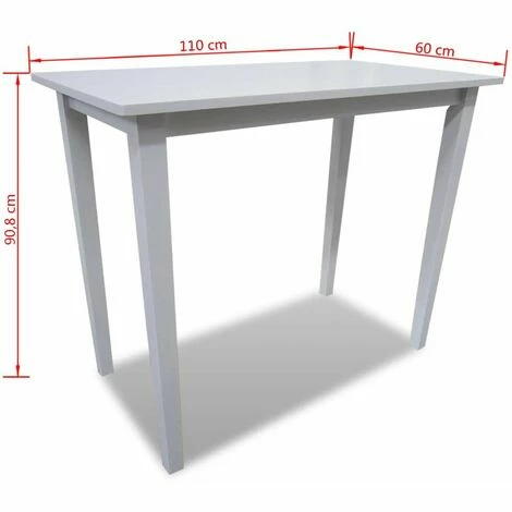 Vente flash 😀 Hommoo Table De Bar En Bois Blanc HDV08928 ⌛ 6 Vente flash 😀 Hommoo Table De Bar En Bois Blanc HDV08928 ⌛ – Image 4