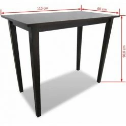 Offres 👍 Hommoo Table De Bar En Bois Marron HDV08930 👍 -Table haute Boutique 25321707 4