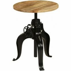 Nouveau ✨ Hommoo Table De Bar Bois De Manguier Massif 60 X (76-110) Cm HDV11265 🧨