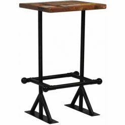 De gros 😀 Hommoo Table De Bar Bois Recuperation Massif Multicolore 60x60x107 Cm HDV11375 🌟