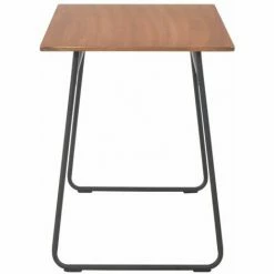 Sortie 🤩 Hommoo Table A Diner Marron 120x60x73 Cm Contreplaque Solide Et Acier HDV22236 ❤️ -Table haute Boutique 25323160 3