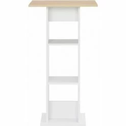 Meilleure vente 😀 Hommoo Table De Bar Blanc 60x60x110 Cm HDV22360 🎉 -Table haute Boutique 25323232 3
