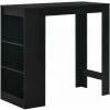 Top 10 🛒 Hommoo Table De Bar Avec Etagere Noir 110x50x103 Cm HDV22363 👏 -Table haute Boutique 25323274 1