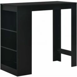 Top 10 🛒 Hommoo Table De Bar Avec Etagere Noir 110x50x103 Cm HDV22363 👏