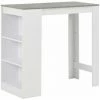 Top 10 🤩 Hommoo Table De Bar Avec Etagere Blanc 110x50x103 Cm HDV22365 🎁 -Table haute Boutique 25323307 1