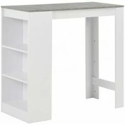 Top 10 🤩 Hommoo Table De Bar Avec Etagere Blanc 110x50x103 Cm HDV22365 🎁