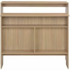 Meilleure vente 🧨 Hommoo Table De Bar Avec 2 Dessus De Table Chene 130 X 40 X 120 Cm HDV22370 💯 -Table haute Boutique 25323375 5