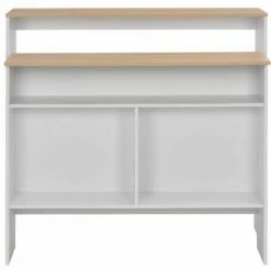 Remise 🌟 Hommoo Table De Bar Avec 2 Dessus De Table Blanc 130 X 40 X 120 Cm HDV22371 🤩 -Table haute Boutique 25323392 5