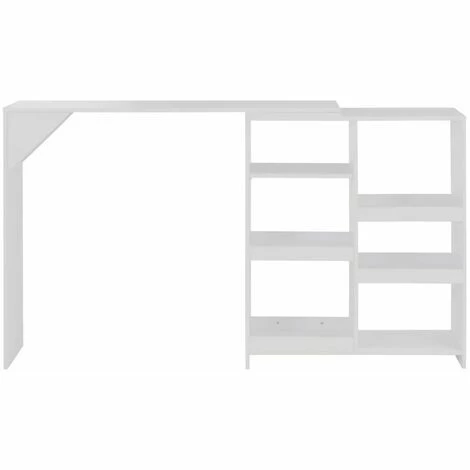 Tout neuf 🎁 Hommoo Table De Bar Avec Tablette Amovible Blanc 138 X 40 X 120 Cm HDV22373 🔥 6 Tout neuf 🎁 Hommoo Table De Bar Avec Tablette Amovible Blanc 138 X 40 X 120 Cm HDV22373 🔥 – Image 4