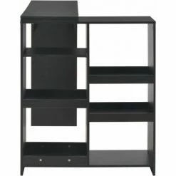 Budget 😍 Hommoo Table De Bar Avec Tablette Amovible Noir 138 X 40 X 120 Cm HDV22374 🛒 -Table haute Boutique 25323426 5