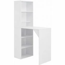 De gros ✨ Hommoo Table De Bar Avec Armoire Blanc 115 X 59 X 200 Cm HDV22378 ✨