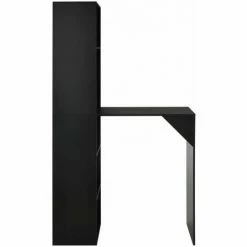 Les meilleures critiques de ❤️ Hommoo Table De Bar Avec Armoire Noir 115 X 59 X 200 Cm HDV22379 ⌛ -Table haute Boutique 25323487 4