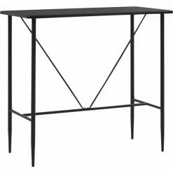 Coupon ⭐ Hommoo Table De Bar Noir 120x60x110 Cm MDF HDV23143 ✔️
